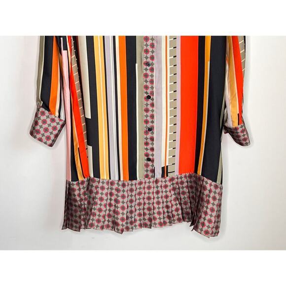 Alexis Payton Striped Long Sleeve Button-Up Shirt Dress Multi Women's Size S NWT - Picture 5 of 11